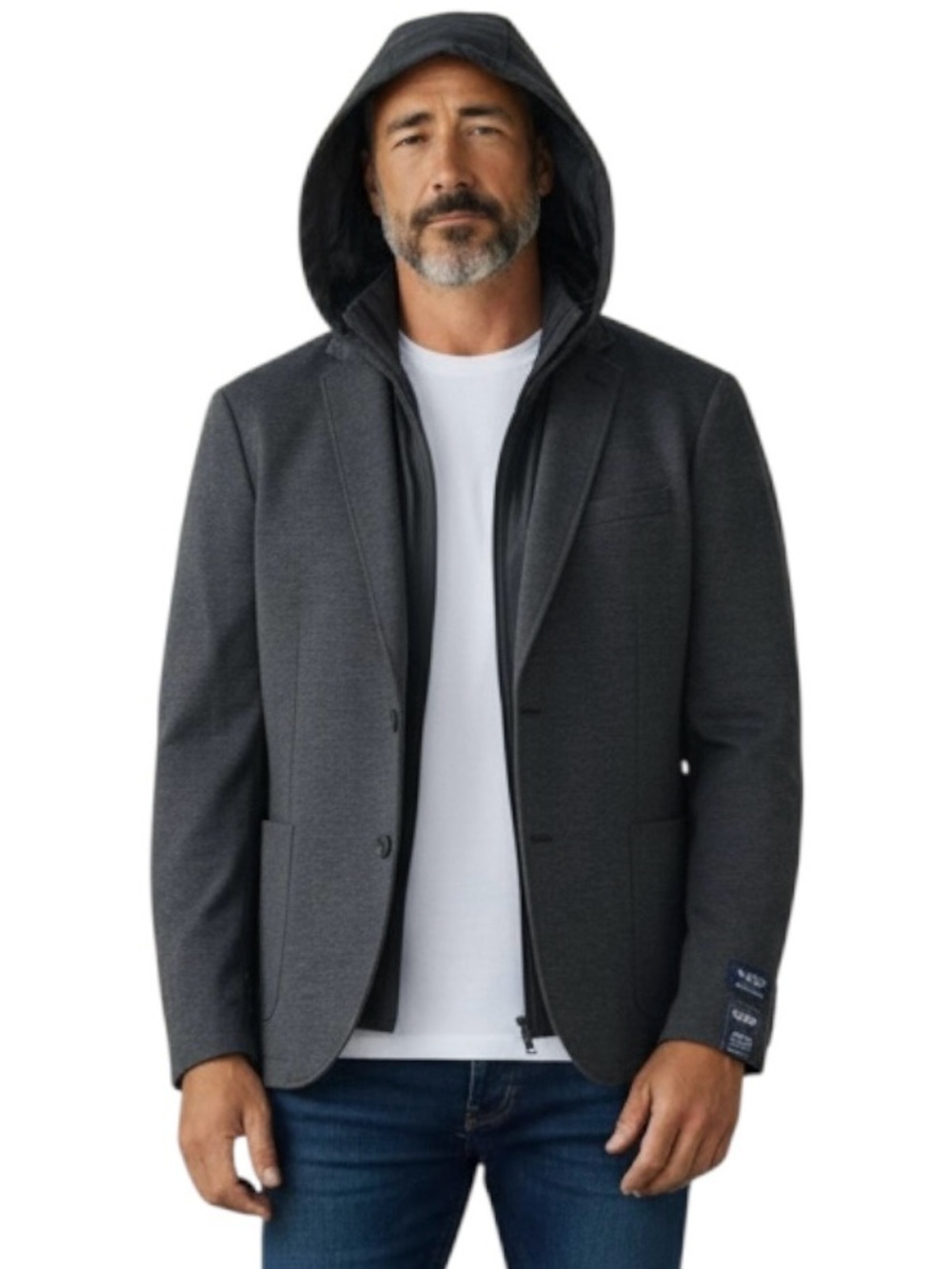 Haggar H26 Brooklyn Blazer Men’s M Charcoal Heather Tailored Fit Jacket Wedding